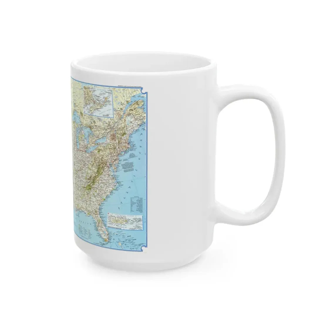 North America - Vacationlands (1966) (Map) White Coffee Mug - Go Mug Yourself