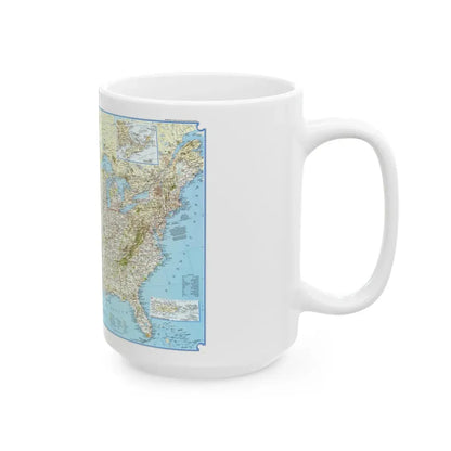 North America - Vacationlands (1966) (Map) White Coffee Mug - Go Mug Yourself