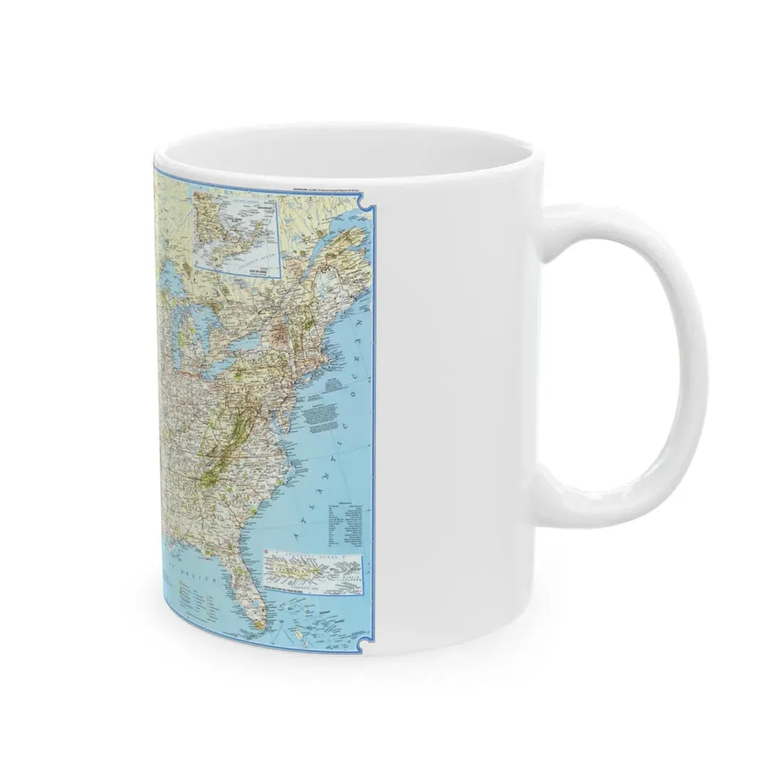 North America - Vacationlands (1966) (Map) White Coffee Mug - Go Mug Yourself