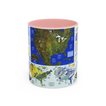 North America - Water- Precious Resource (1993) (Map) Accent Coffee Mug 11oz Pink - Go Mug Yourself
