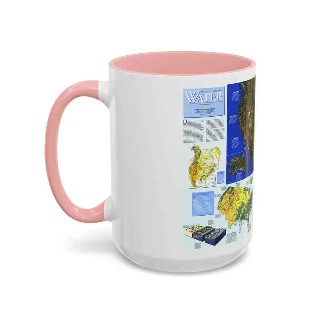 North America - Water- Precious Resource (1993) (Map) Accent Coffee Mug - Go Mug Yourself