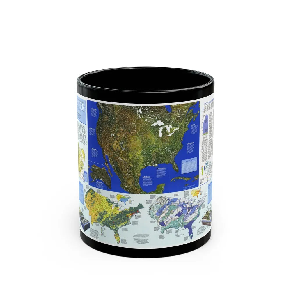 North America - Water- Precious Resource (1993) (Map) Black Coffee Mug-11oz-Go Mug Yourself