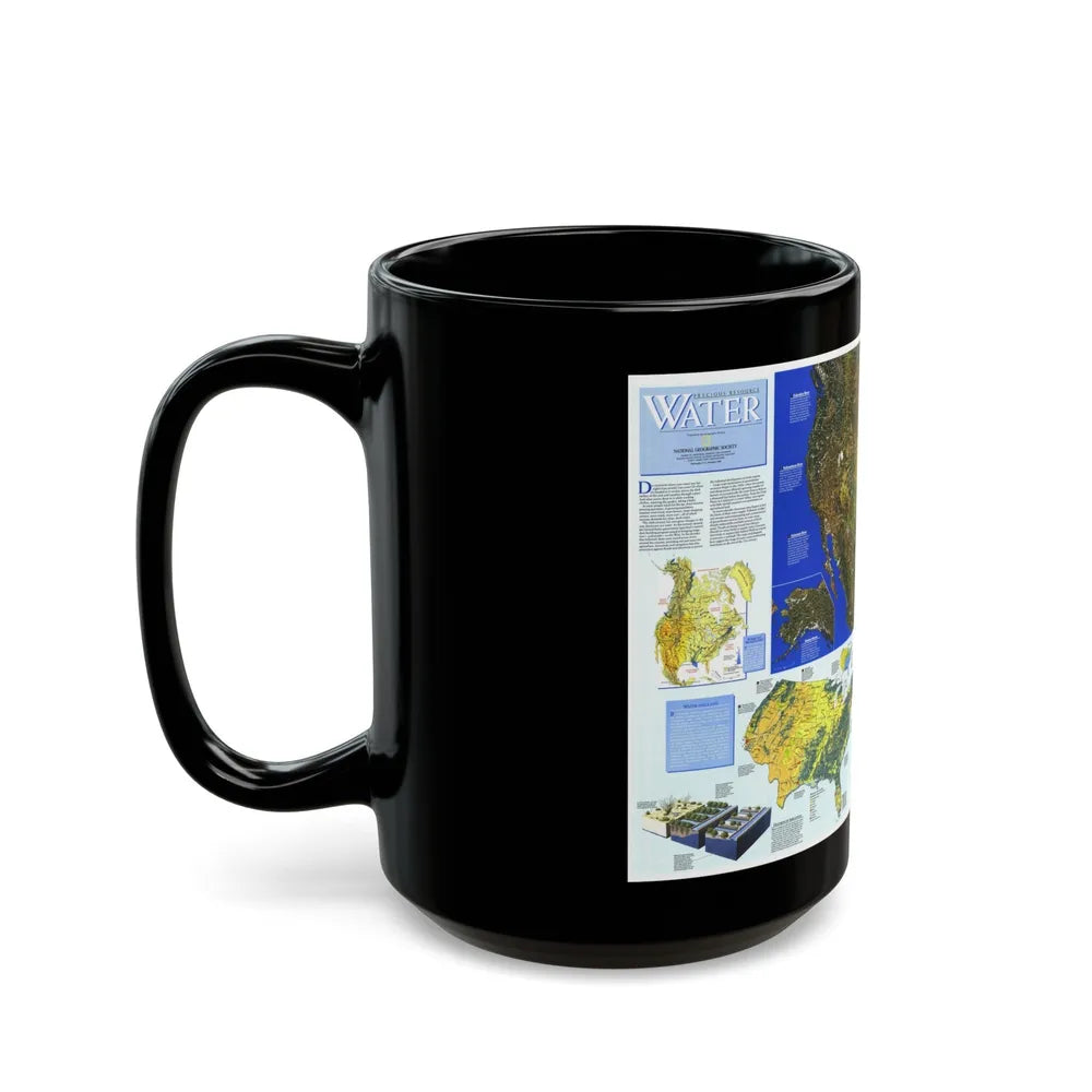 North America - Water- Precious Resource (1993) (Map) Black Coffee Mug-Go Mug Yourself