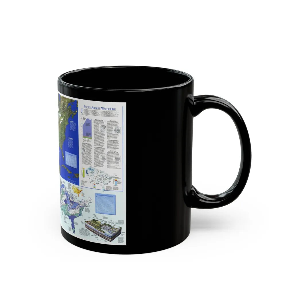 North America - Water- Precious Resource (1993) (Map) Black Coffee Mug-Go Mug Yourself