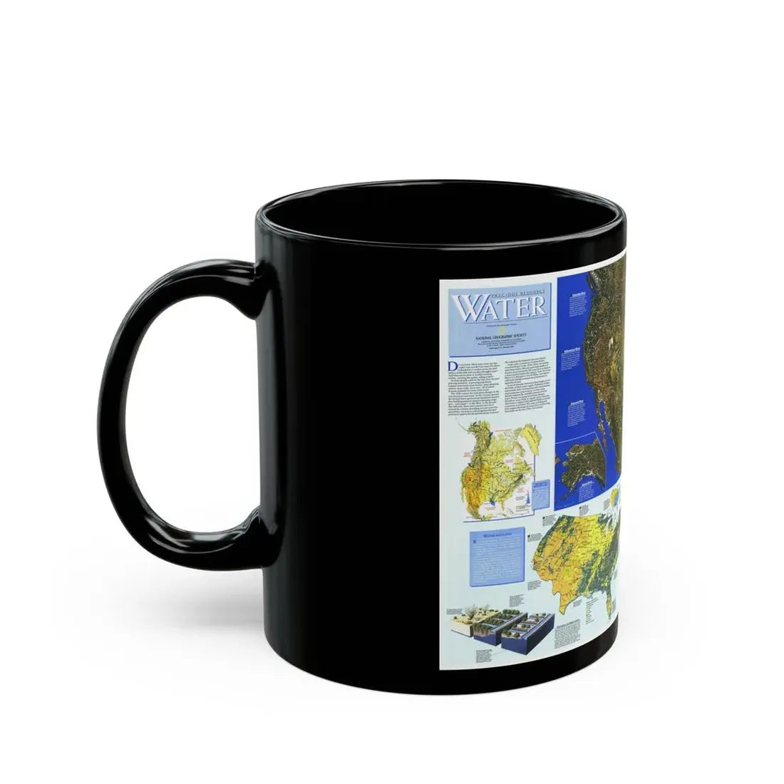 North America - Water- Precious Resource (1993) (Map) Black Coffee Mug - Go Mug Yourself
