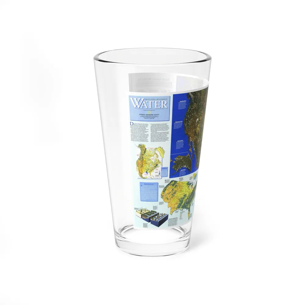 North America - Water- Precious Resource (1993) (Map) Pint Glass 16oz-Go Mug Yourself