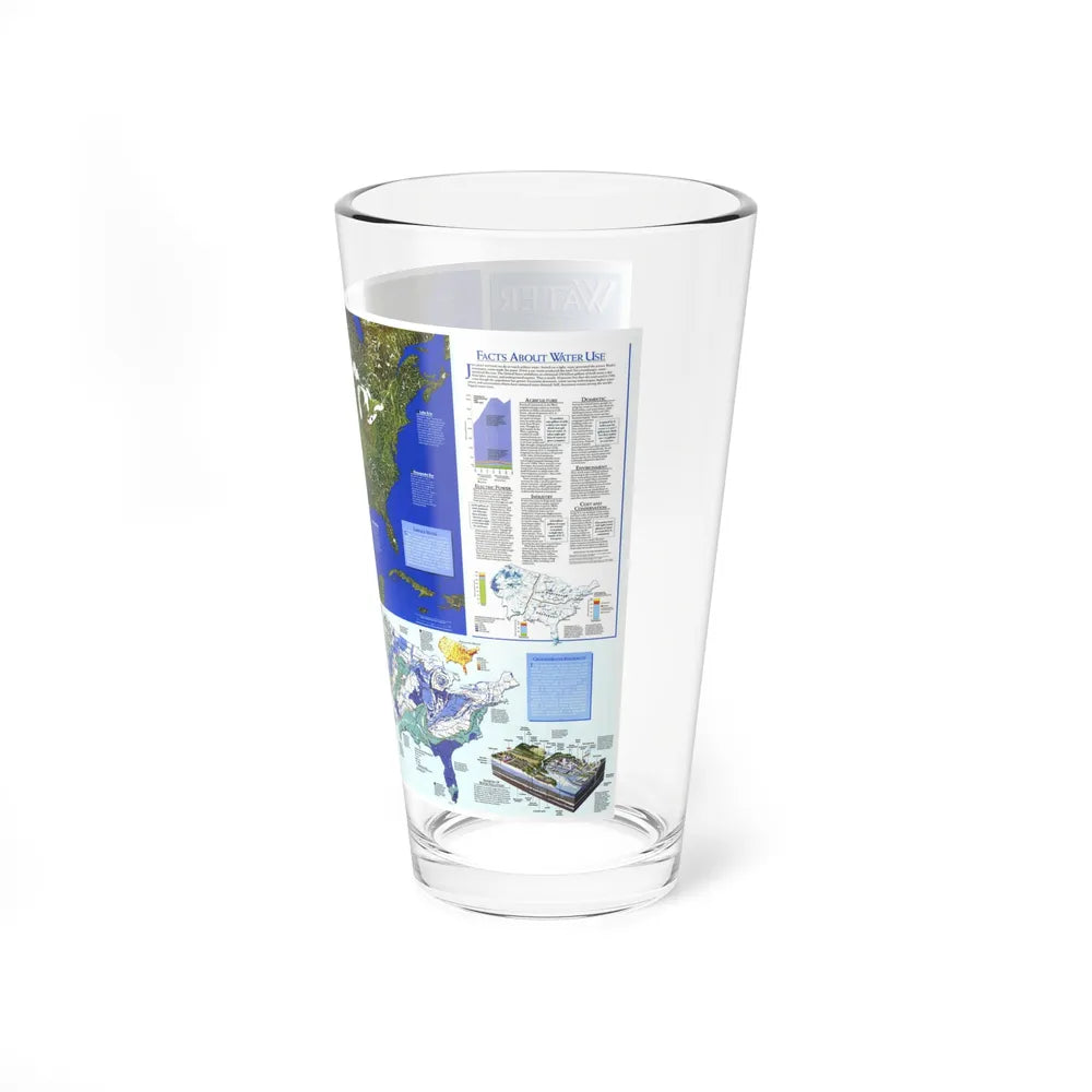 North America - Water- Precious Resource (1993) (Map) Pint Glass 16oz-Go Mug Yourself