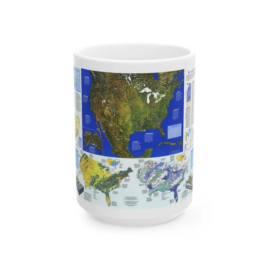 North America - Water- Precious Resource (1993) (Map) White Coffee Mug-15oz-Go Mug Yourself