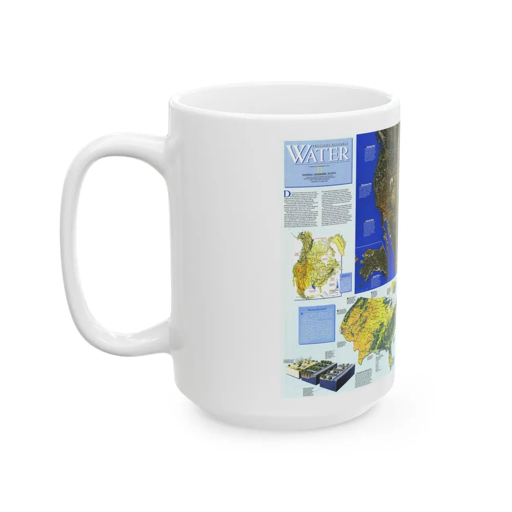 North America - Water- Precious Resource (1993) (Map) White Coffee Mug-Go Mug Yourself