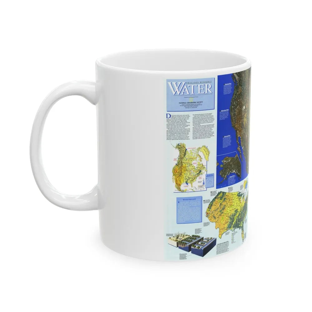 North America - Water- Precious Resource (1993) (Map) White Coffee Mug-Go Mug Yourself