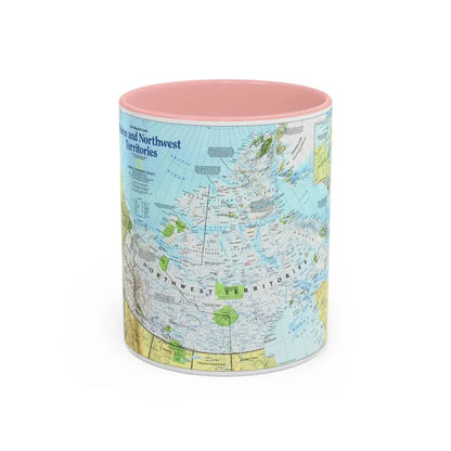 North America - Yukon and Northwest Territories (1997) (Map) Accent Coffee Mug 11oz Pink - Go Mug Yourself