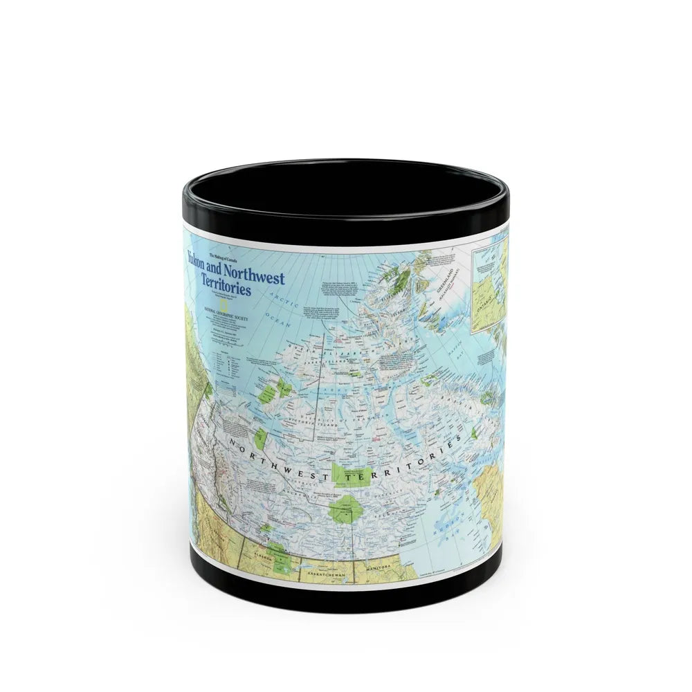 North America - Yukon and Northwest Territories (1997) (Map) Black Coffee Mug-11oz-Go Mug Yourself