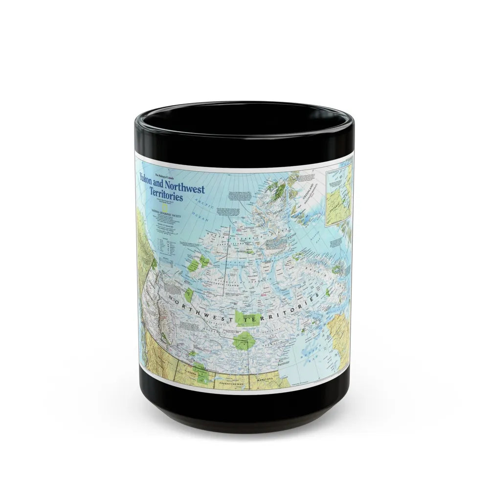 North America - Yukon and Northwest Territories (1997) (Map) Black Coffee Mug-15oz-Go Mug Yourself