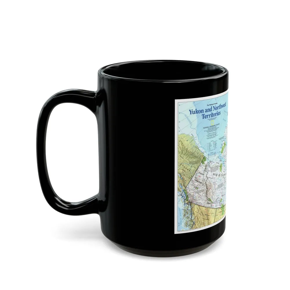 North America - Yukon and Northwest Territories (1997) (Map) Black Coffee Mug-Go Mug Yourself