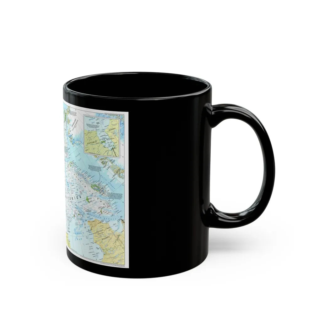 North America - Yukon and Northwest Territories (1997) (Map) Black Coffee Mug-Go Mug Yourself