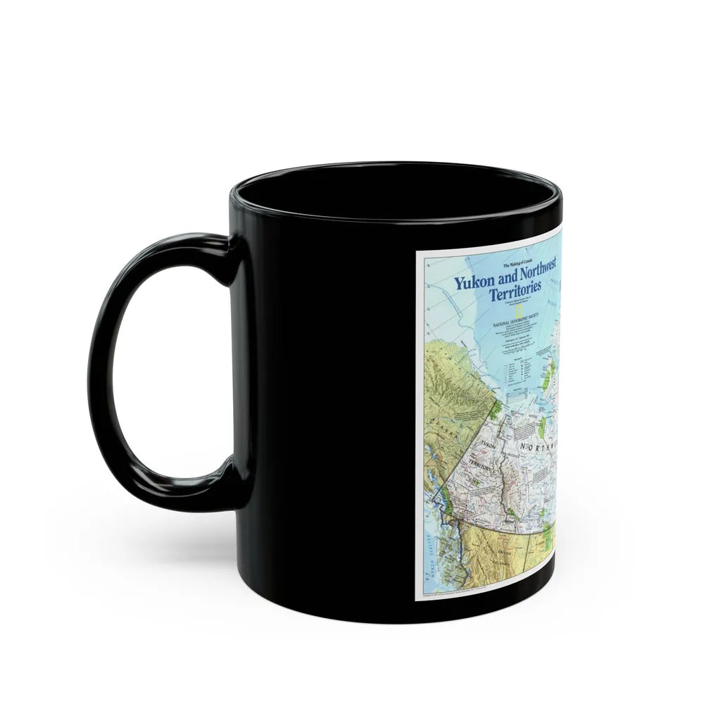 North America - Yukon and Northwest Territories (1997) (Map) Black Coffee Mug-Go Mug Yourself