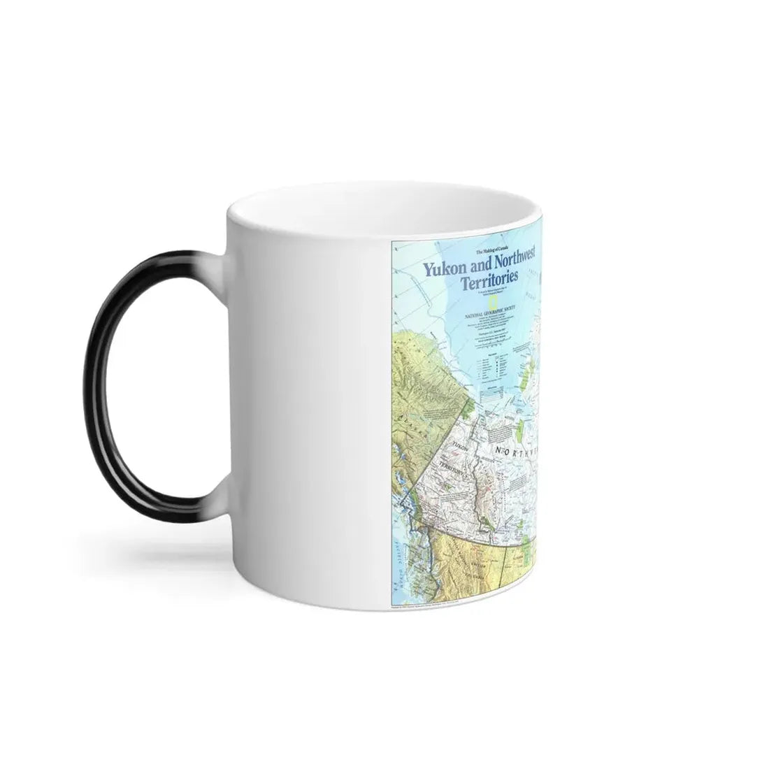 North America - Yukon and Northwest Territories (1997) (Map) Color Changing Mug 11oz - Go Mug Yourself