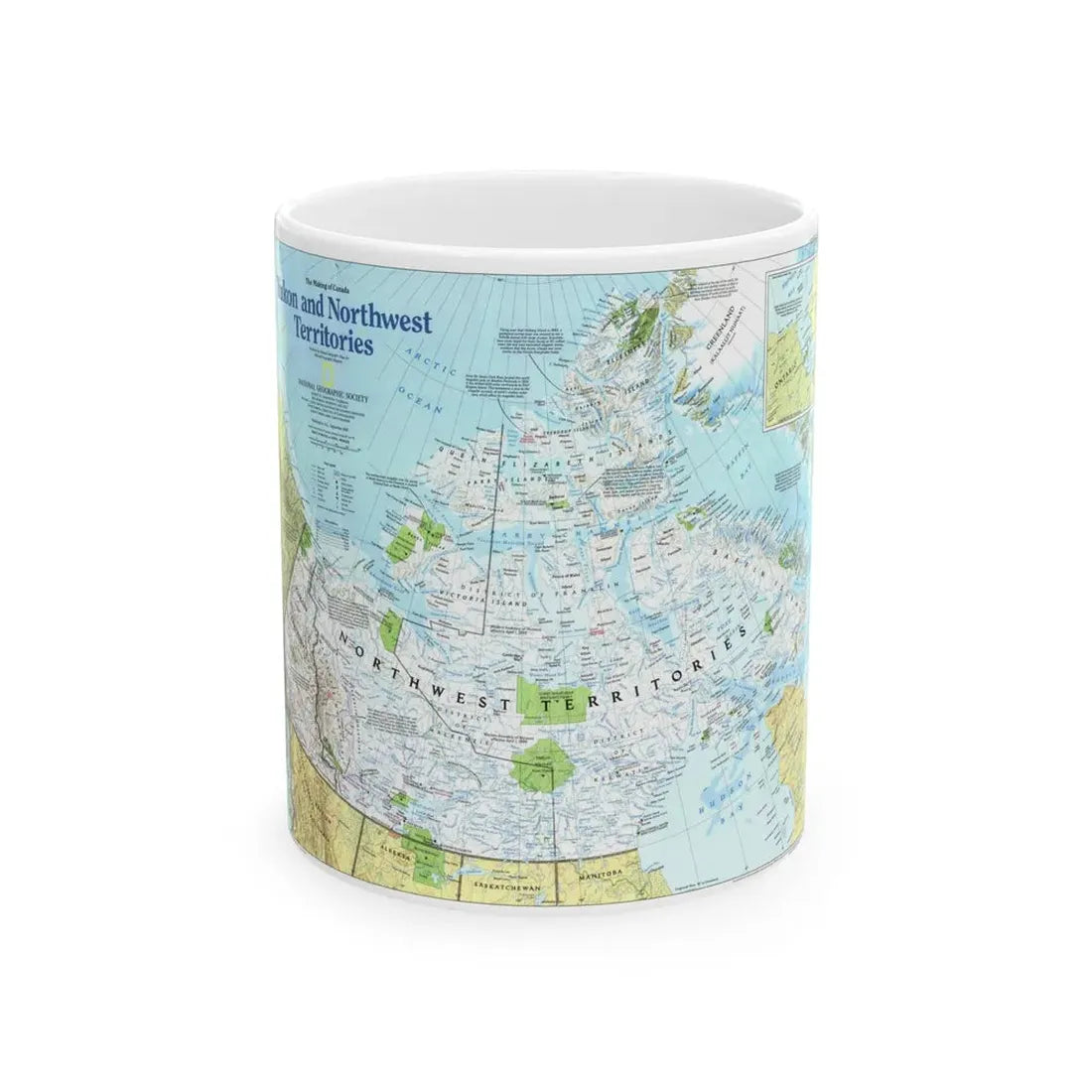 North America - Yukon and Northwest Territories (1997) (Map) White Coffee Mug 11oz - Go Mug Yourself