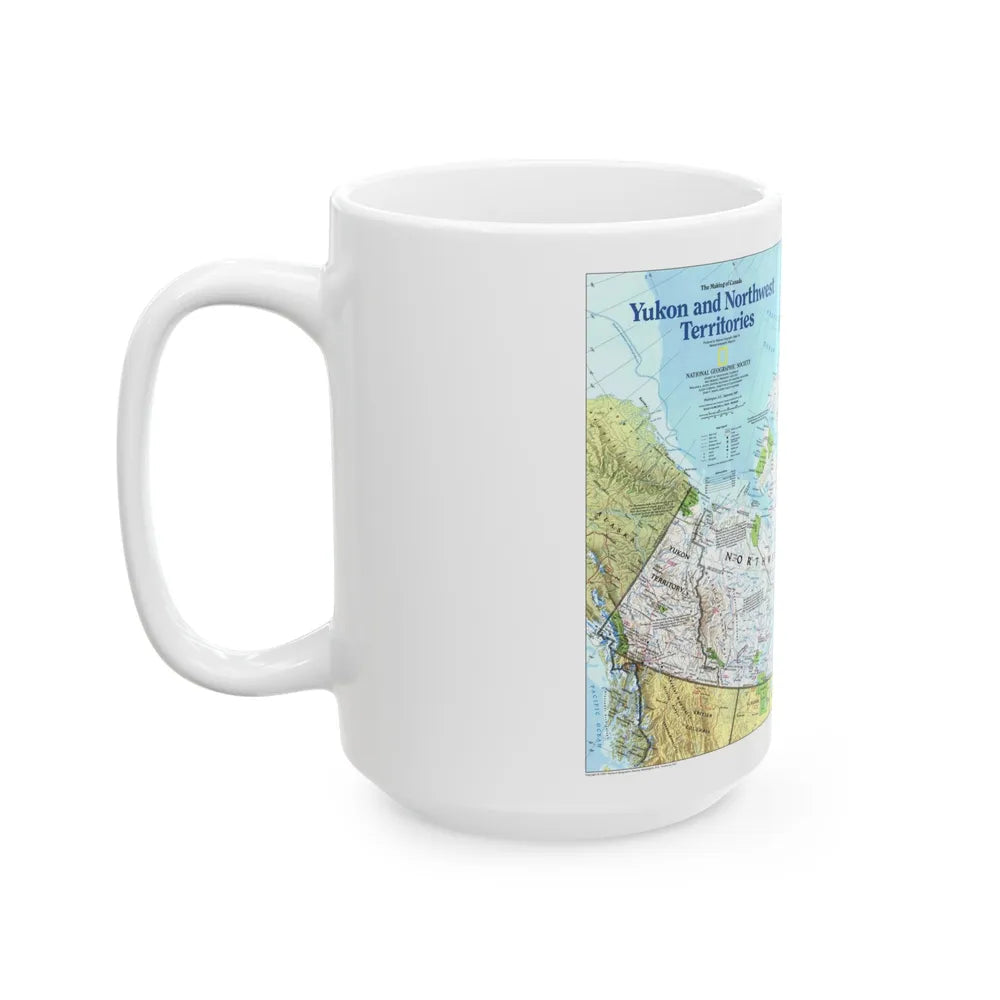 North America - Yukon and Northwest Territories (1997) (Map) White Coffee Mug-Go Mug Yourself