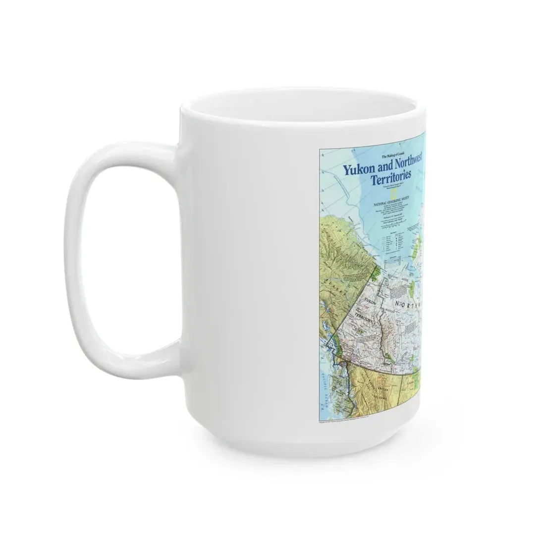 North America - Yukon and Northwest Territories (1997) (Map) White Coffee Mug - Go Mug Yourself
