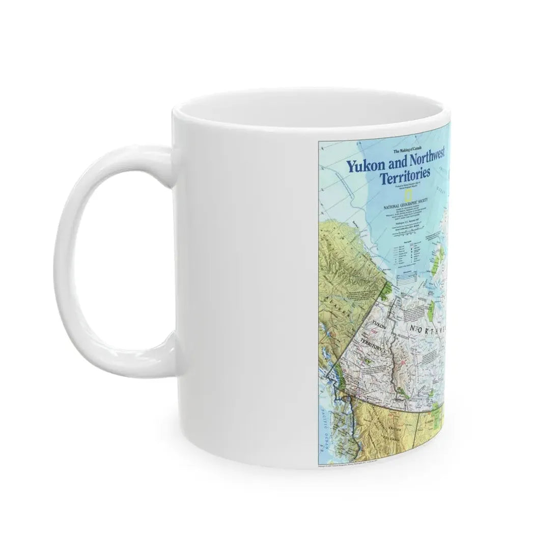 North America - Yukon and Northwest Territories (1997) (Map) White Coffee Mug - Go Mug Yourself
