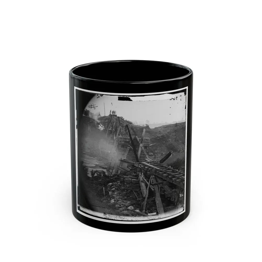 North Anna River, Va. Destroyed Bridge Of The Richmond And Fredericksburg Railroad (U.S. Civil War) Black Coffee Mug-11oz-Go Mug Yourself