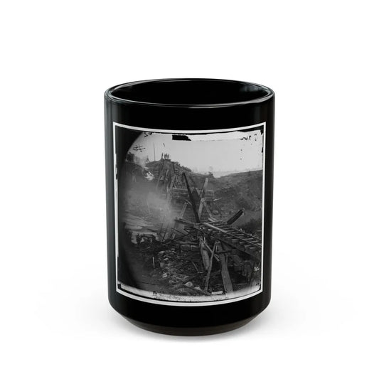 North Anna River, Va. Destroyed Bridge Of The Richmond And Fredericksburg Railroad (U.S. Civil War) Black Coffee Mug-15oz-Go Mug Yourself