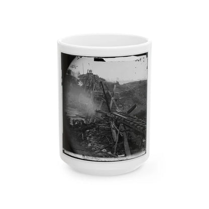 North Anna River, Va. Destroyed Bridge Of The Richmond And Fredericksburg Railroad (U.S. Civil War) White Coffee Mug-15oz-Go Mug Yourself