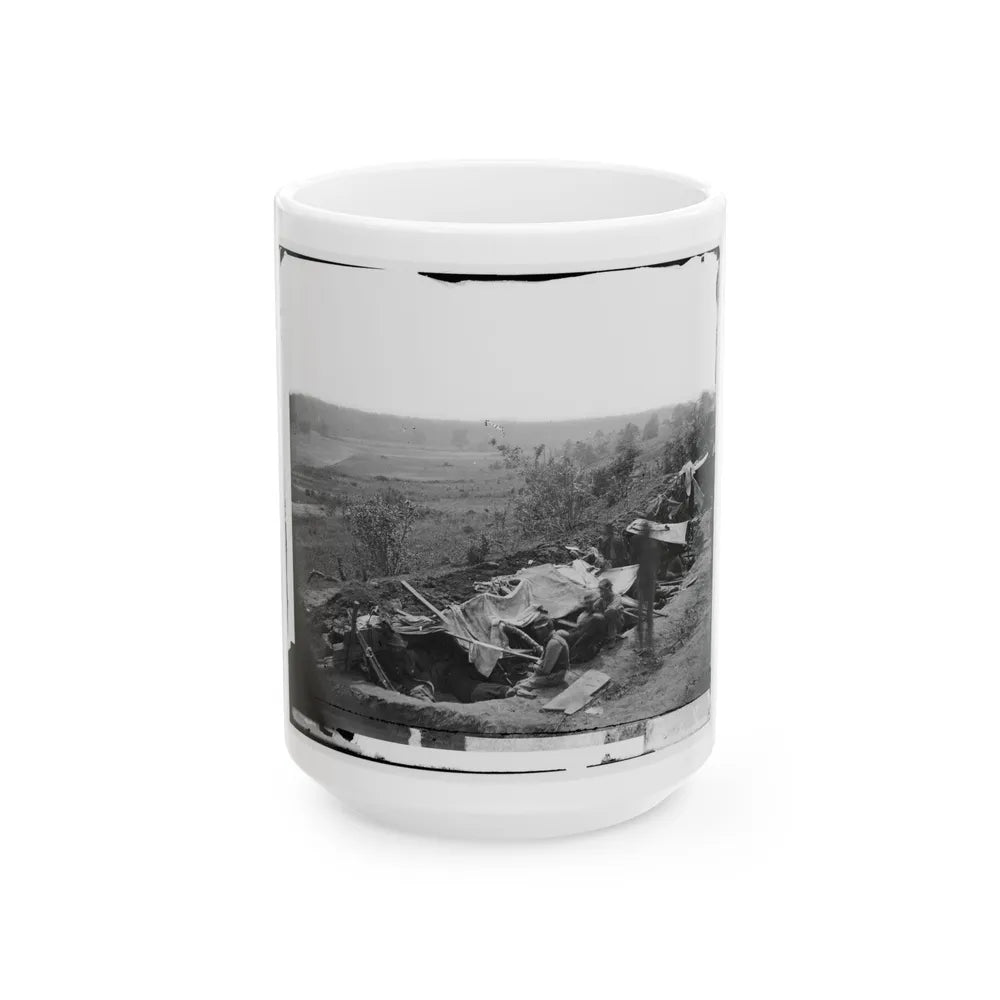 North Anna River, Va. Federal Troops Occupying Line Of Breastworks On The North Bank (U.S. Civil War) White Coffee Mug-15oz-Go Mug Yourself