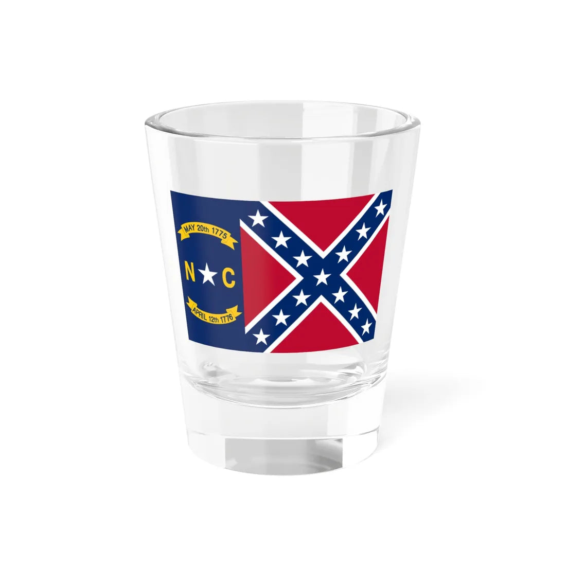 North Carolina Rebel Flag (United States) Shot Glass 1.5oz 1.5oz - Go Mug Yourself