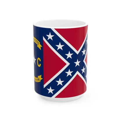 North Carolina Rebel Flag (United States) White Coffee Mug 15oz - Go Mug Yourself