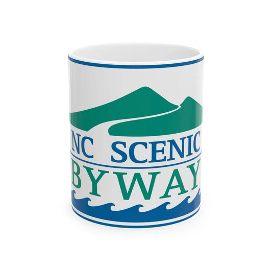 North Carolina Scenic Byway (North Carolina) (Road Sign) White Coffee Mug 11oz - Go Mug Yourself