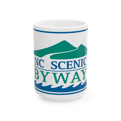 North Carolina Scenic Byway (North Carolina) (Road Sign) White Coffee Mug 15oz - Go Mug Yourself