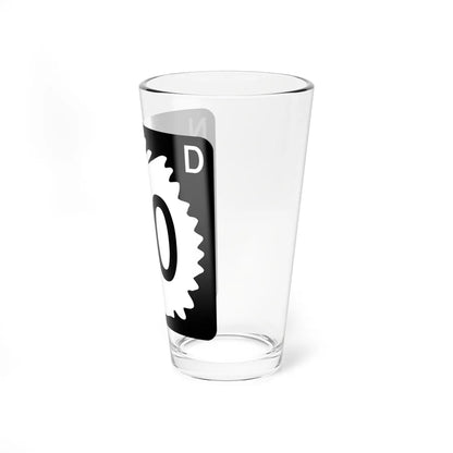 North Dakota 00 template (North Dakota) (Road Sign) Pint Glss 16oz - Go Mug Yourself