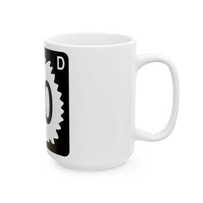 North Dakota 00 template (North Dakota) (Road Sign) White Coffee Mug - Go Mug Yourself