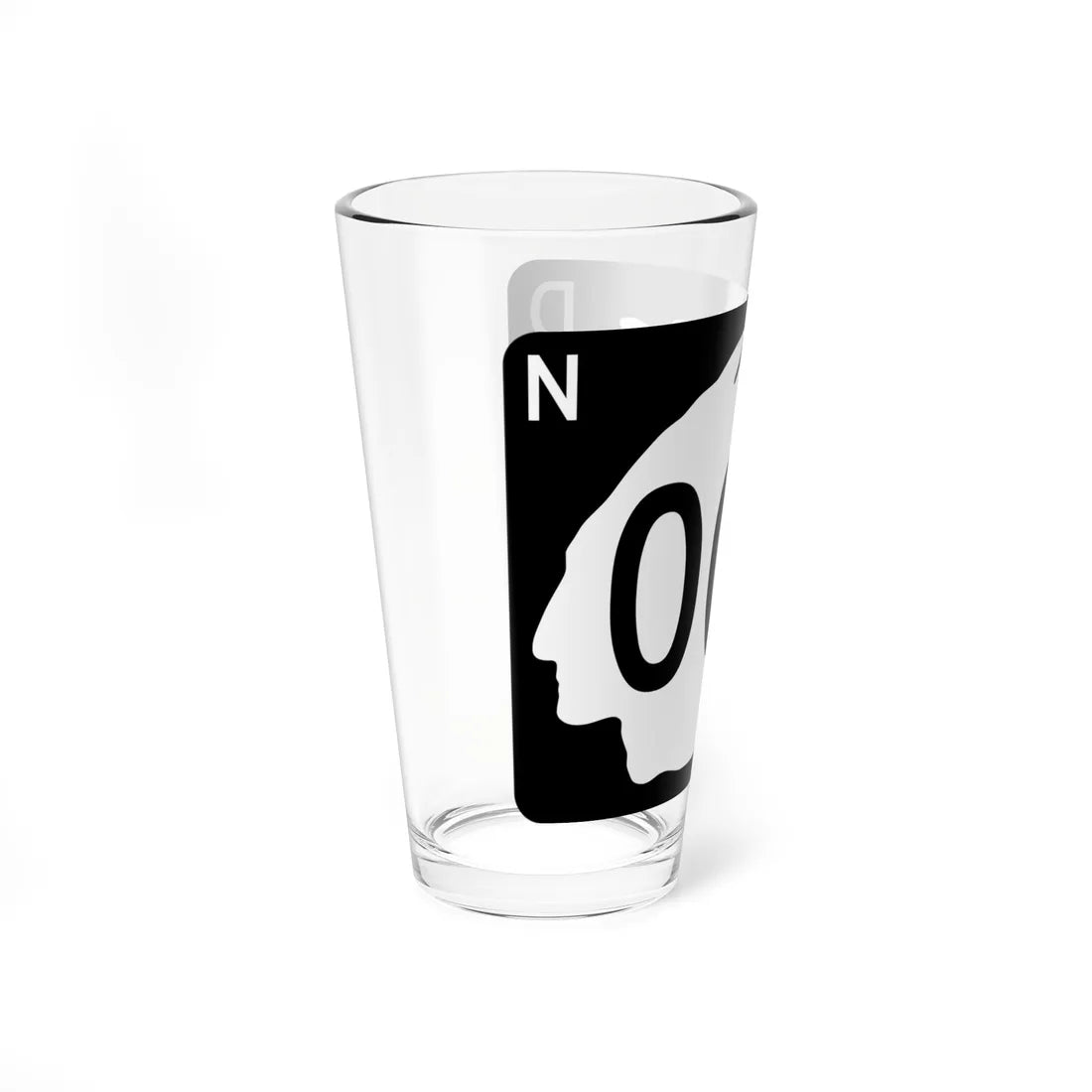 North Dakota 000 template (North Dakota) (Road Sign) Pint Glss 16oz - Go Mug Yourself