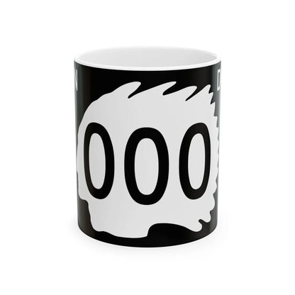 North Dakota 000 template (North Dakota) (Road Sign) White Coffee Mug 11oz - Go Mug Yourself