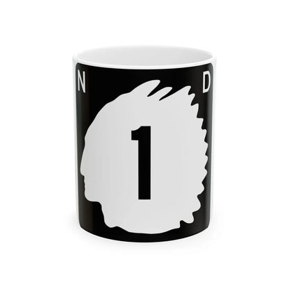 North Dakota 1 (North Dakota) (Road Sign) White Coffee Mug 11oz - Go Mug Yourself
