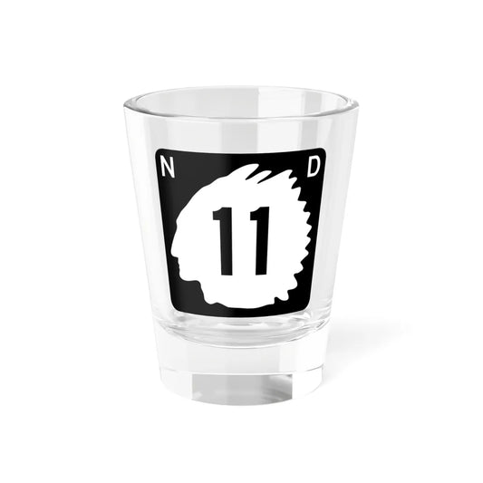 North Dakota 11 (North Dakota) (Road Sign) Shot Glass 1.5oz 1.5oz - Go Mug Yourself