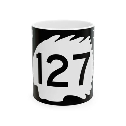 North Dakota 127 (North Dakota) (Road Sign) White Coffee Mug 11oz - Go Mug Yourself