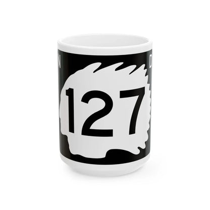 North Dakota 127 (North Dakota) (Road Sign) White Coffee Mug 15oz - Go Mug Yourself