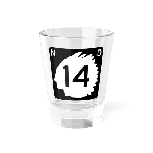 North Dakota 14 (North Dakota) (Road Sign) Shot Glass 1.5oz 1.5oz - Go Mug Yourself