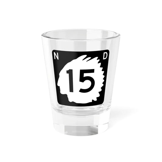 North Dakota 15 (North Dakota) (Road Sign) Shot Glass 1.5oz 1.5oz - Go Mug Yourself