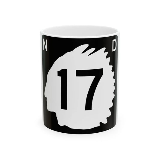 North Dakota 17 (North Dakota) (Road Sign) White Coffee Mug 11oz - Go Mug Yourself