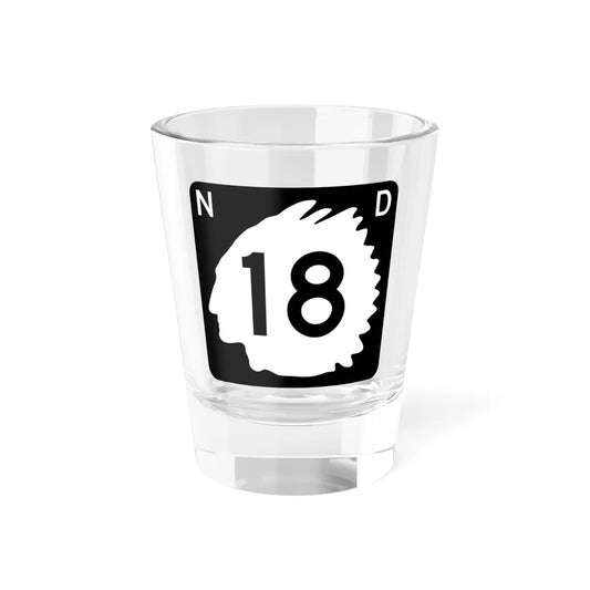 North Dakota 18 (North Dakota) (Road Sign) Shot Glass 1.5oz 1.5oz - Go Mug Yourself