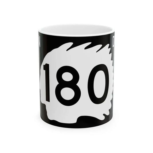 North Dakota 180 (North Dakota) (Road Sign) White Coffee Mug 11oz - Go Mug Yourself