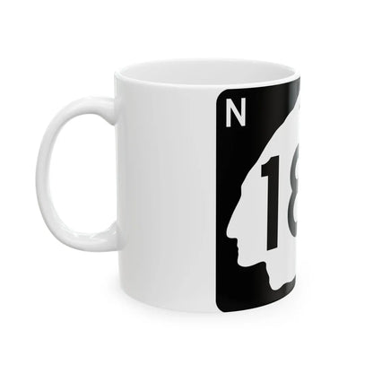 North Dakota 180 (North Dakota) (Road Sign) White Coffee Mug - Go Mug Yourself