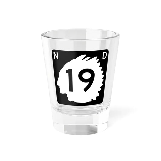North Dakota 19 (North Dakota) (Road Sign) Shot Glass 1.5oz 1.5oz - Go Mug Yourself
