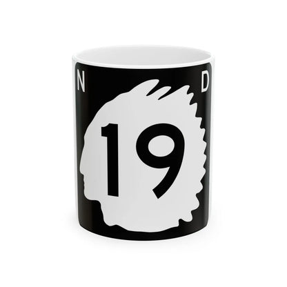 North Dakota 19 (North Dakota) (Road Sign) White Coffee Mug 11oz - Go Mug Yourself