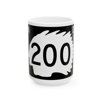 North Dakota 200 (North Dakota) (Road Sign) White Coffee Mug 15oz - Go Mug Yourself